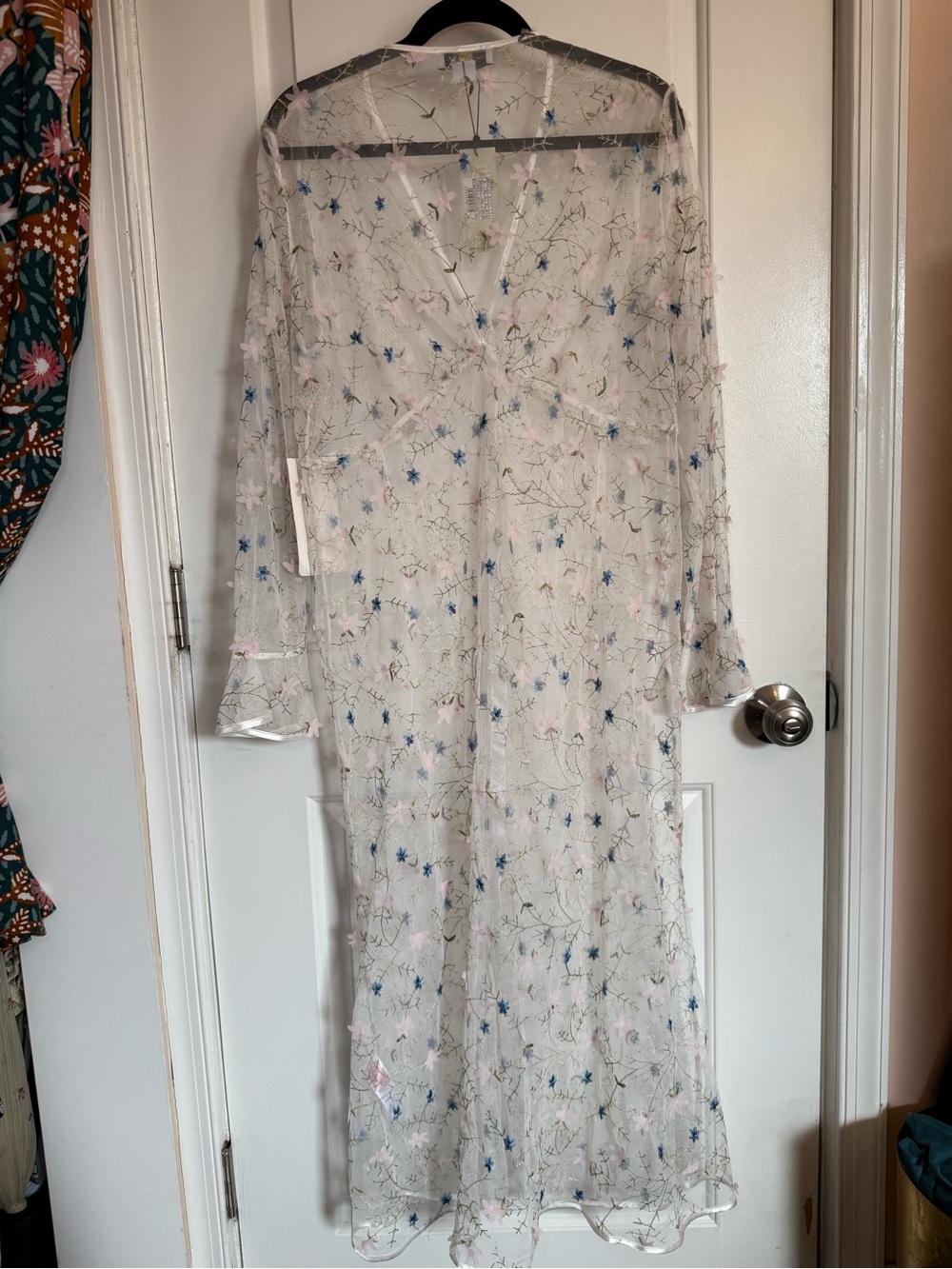 NWT Never Fully Dressed Boho Fairycore Sheer Floral Embroidered Maxi Dress - Picture 7 of 8